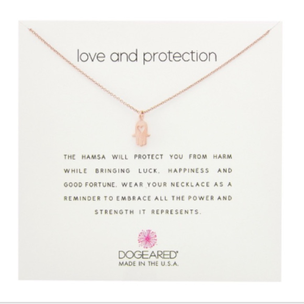 love and protection necklace, rose gold dipped